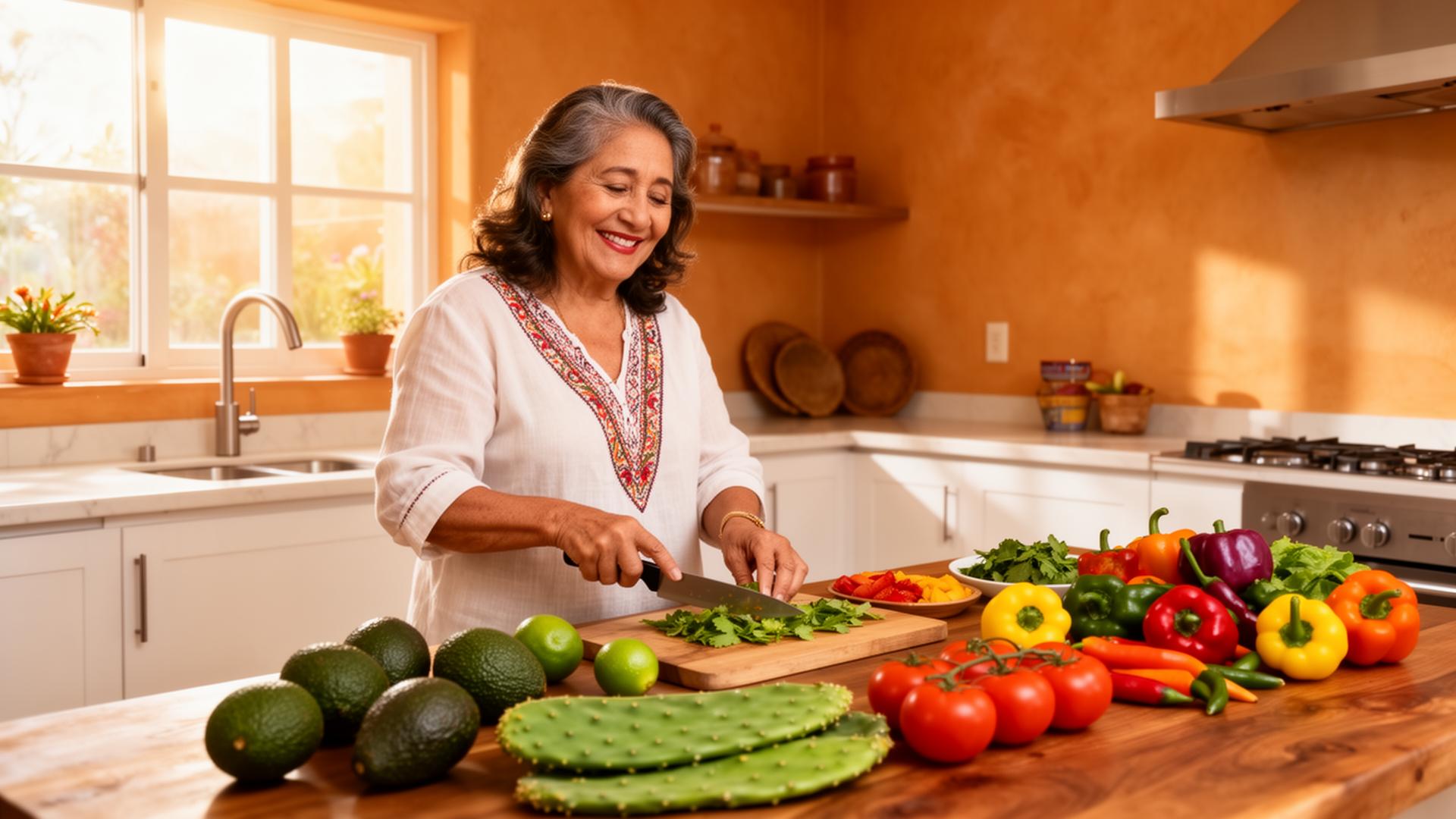 Cocina tradicional mexicana preparando alimentos frescos y funcionales para desinflamar el cuerpo